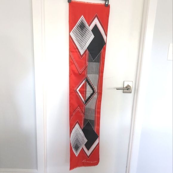 Vintage Symphony Scarfs Leonardi red and white made in Italy - Picture 2 of 11